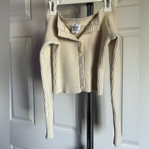Princess Polly Cream Cropped Top